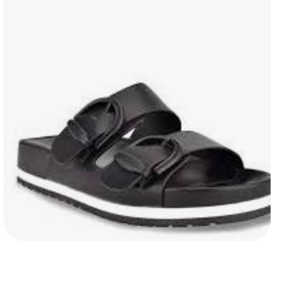 Marc Fisher leather mules Kristane Slide buckle Sandal Women's Black
